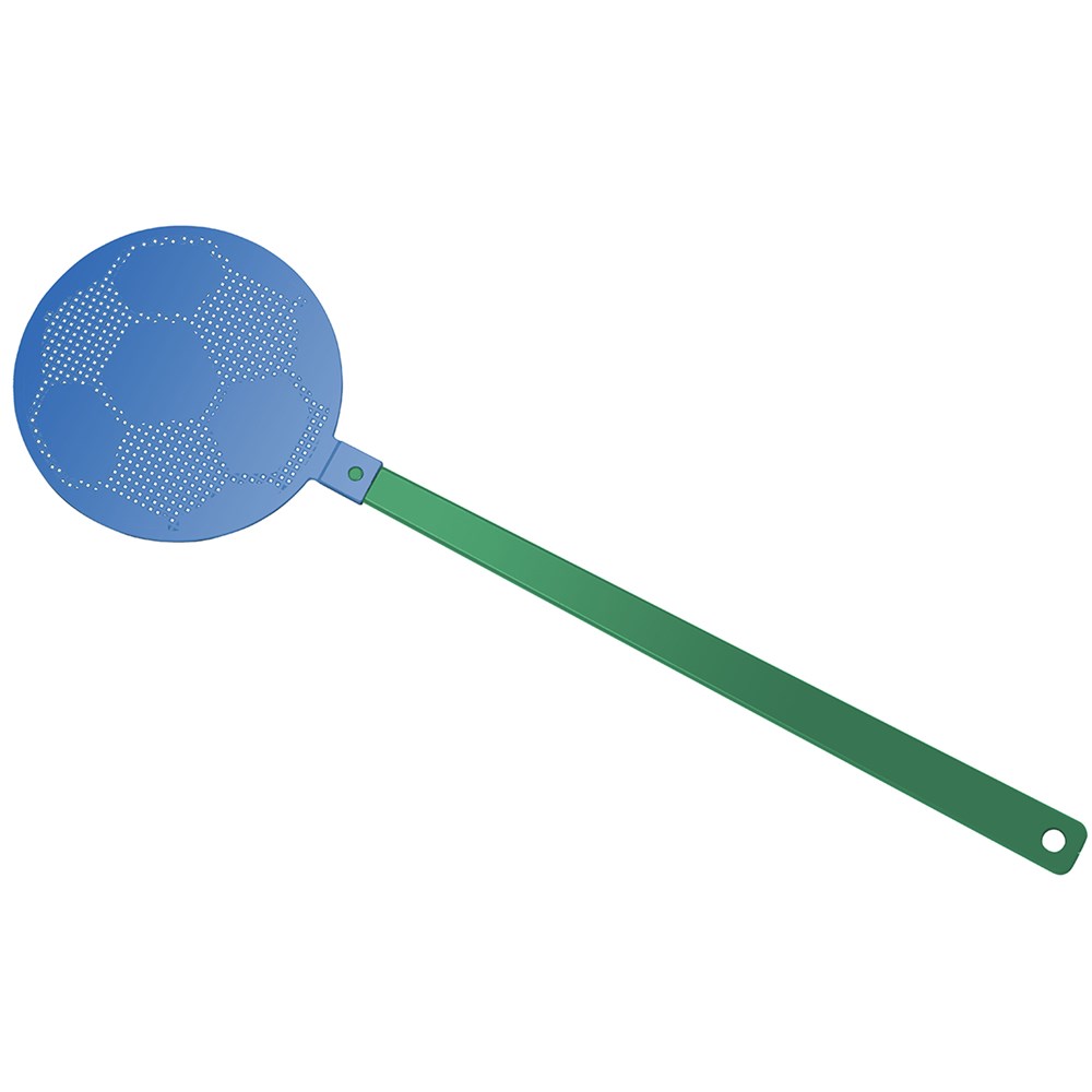 Fliegenklatsche "Fußball" - grün, blau