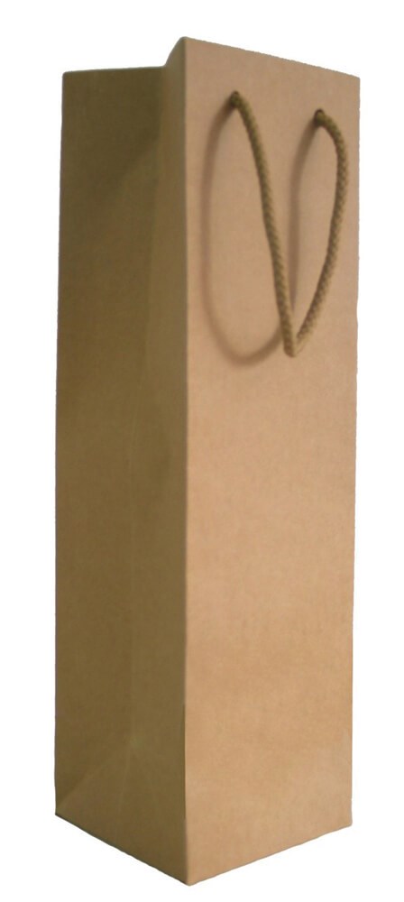 Luxus-Papiertasche  10x10x38 cm - Natürlich Weiß Kraft