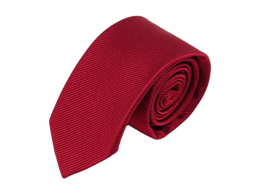 Krawatte für Herren aus 100% Seide - handgefertigt in Italien - 150 x 7 cm - bordeaux