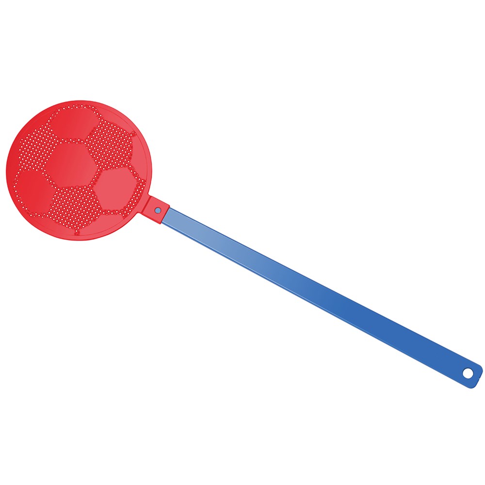 Fliegenklatsche "Fußball" - blau, rot