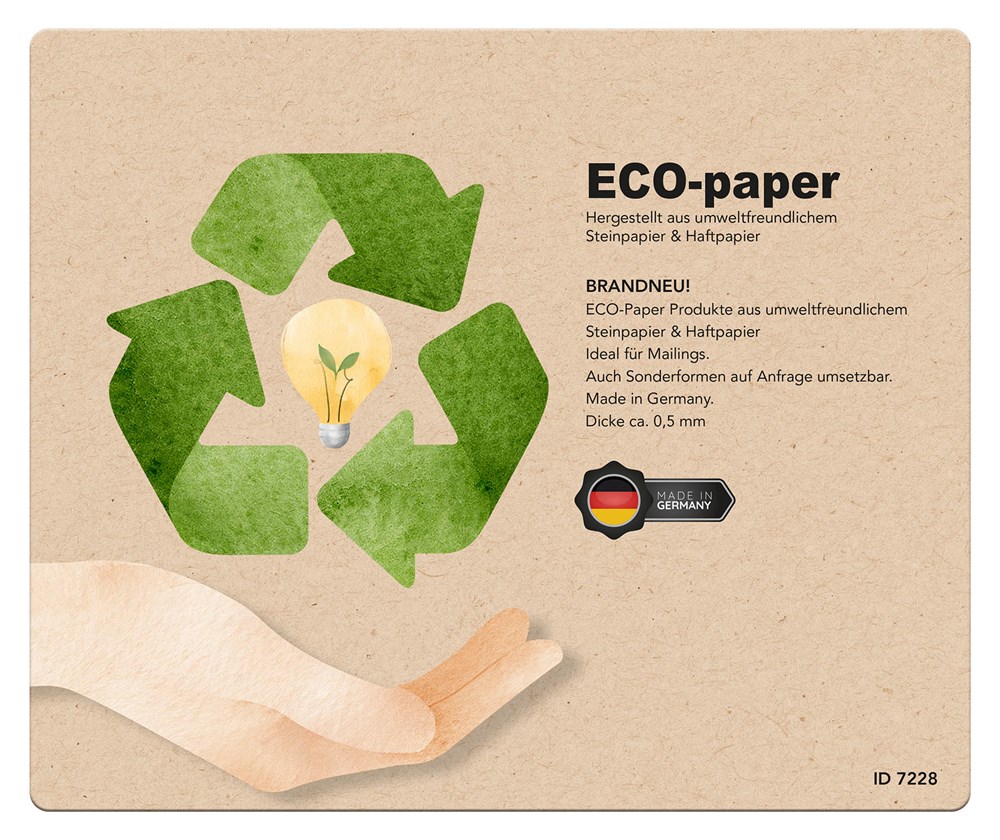 ECO-paper, Mauspad  200 x 240 mm, ca. 0,5 mm dick