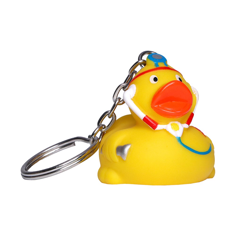 Schlüsselanhänger Ente Doktor, gelb, one size