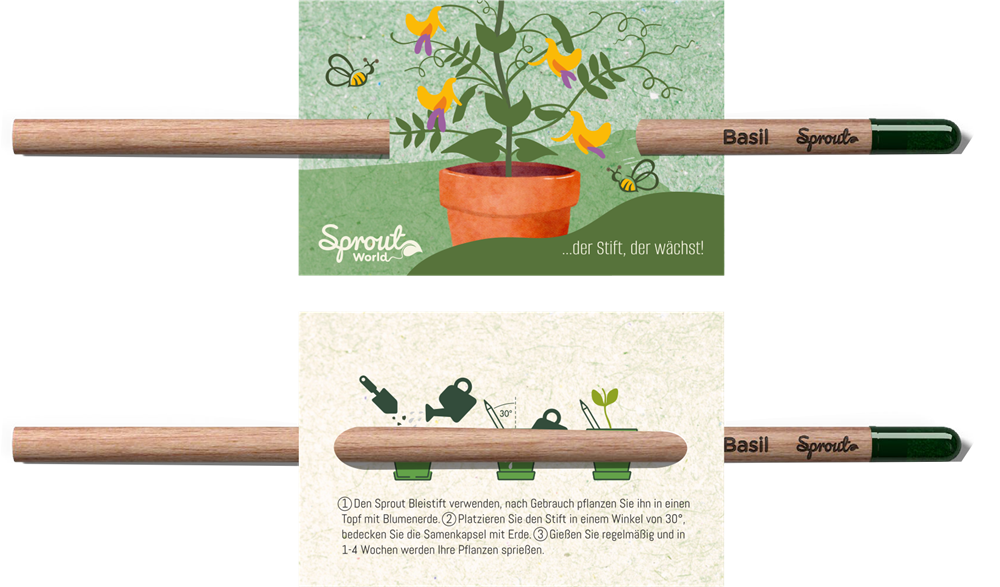 SPROUT - Farbstift mit kleinem Ansteckkärtchen